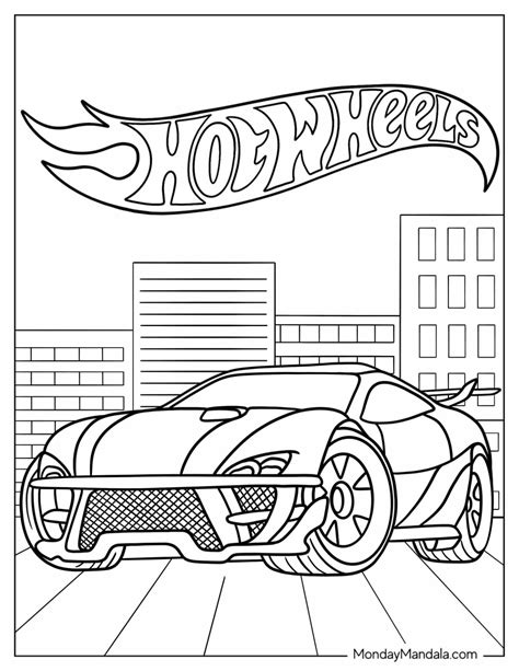 Hot Wheels Coloring pages for kids (Free PDF。